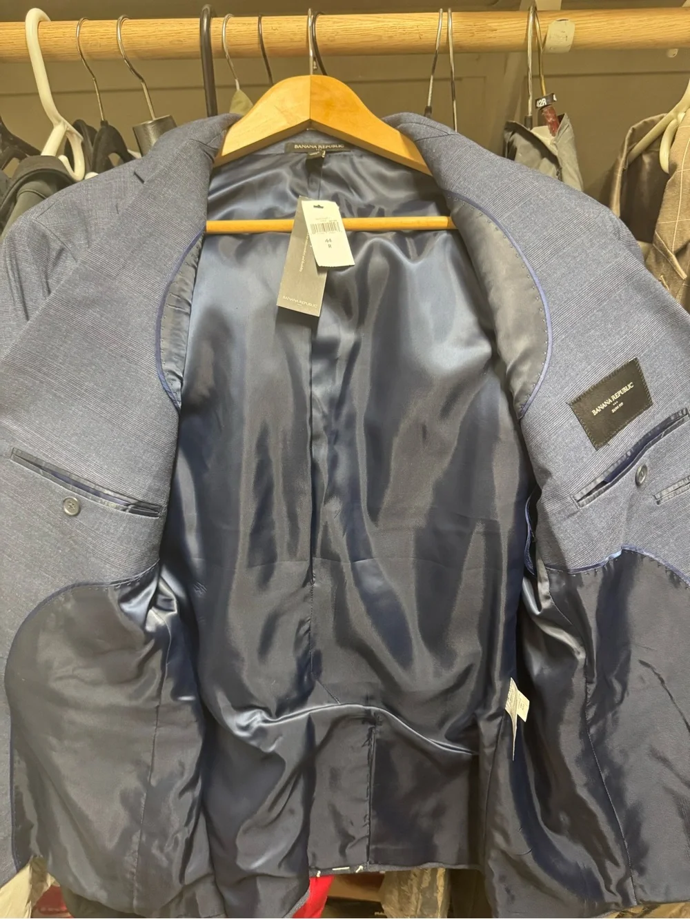 Banana Republic Navy Blue Suit Jacket with Satin Lining